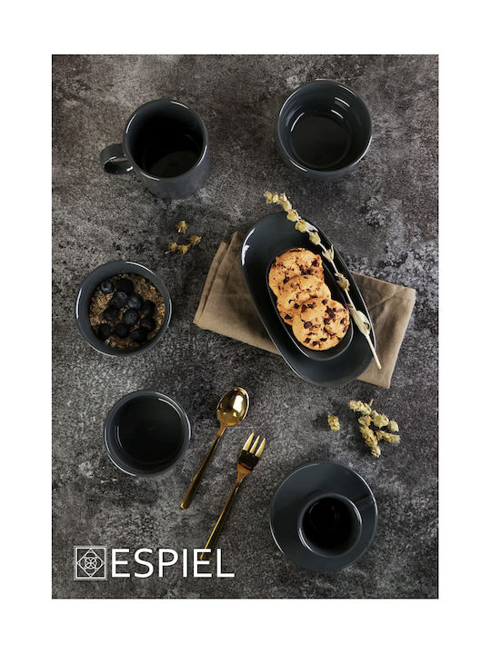 Espiel Essentials Cereal Serving Bowl Round Ceramic Anthracite with Diameter 11cm
