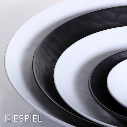 Espiel Wavy Servierschüssel Rund aus Melamin Black mit Durchmesser 19cm