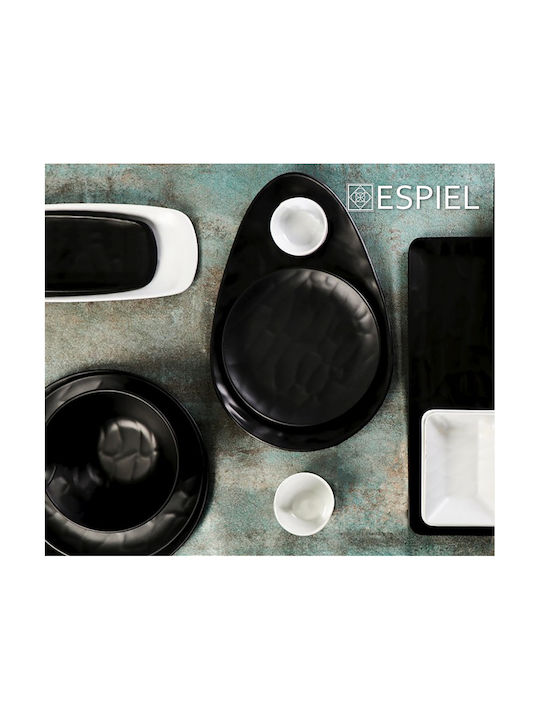 Espiel Wavy Μπωλ Σερβιρίσματος Οβάλ από Μελαμίνη Matte Black 14x10εκ. 6τμχ