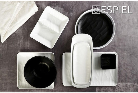 Espiel Wavy Matte Bol de Servire Pătrat din Melamină Negru 13.5x13.5cm