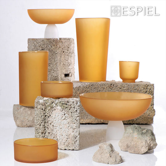 Espiel Caprice Servierschüssel Rund Glas Gelb mit Durchmesser 15cm