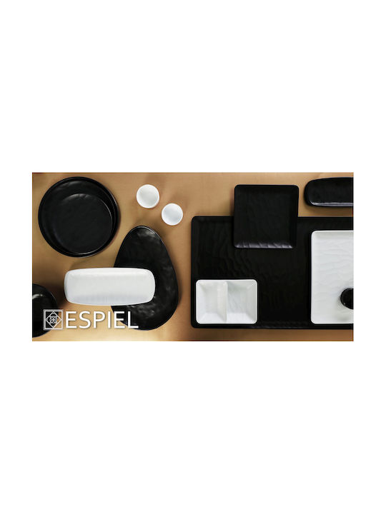 Espiel Wavy Matte Serving Bowl Square made of Melamine Black 18x18cm