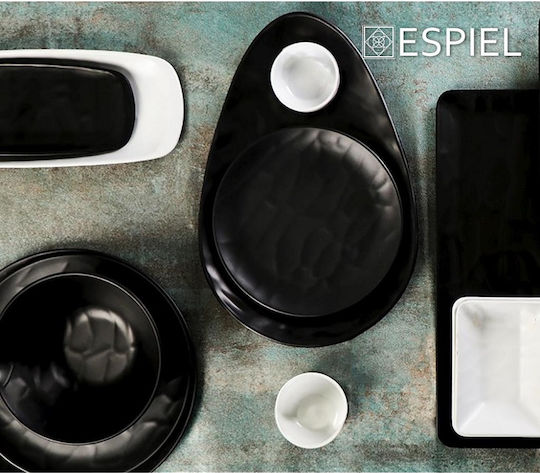 Espiel Wavy Matte Bol de Servire Pătrat din Melamină Negru 13.5x13.5cm
