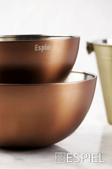Espiel Serving Bowl Round Inox Orange with Diameter 24cm