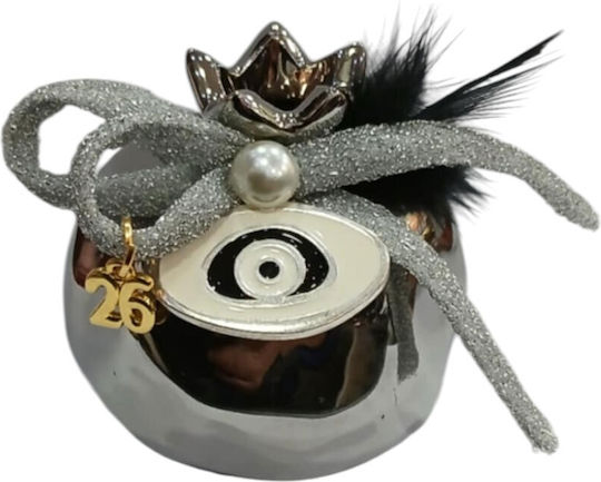 Kalliopi Silver Tabletop Lucky Charm Pomegranate Silver Ceramic 2026 7x7cm 1pcs Kalliopi Silver Tabletop Lucky Charm Pomegranate Silver Ceramic 2026 7x7cm 1pcs