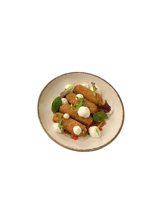 Kutahya Porselen Mood ColorX Serving Bowl Round made of Porcelain Beige with Diameter 16cm