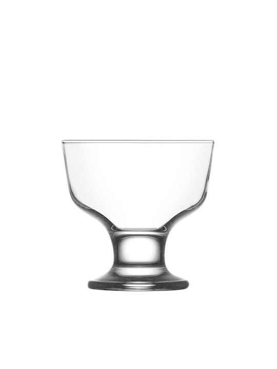 Gurallar Ice Cream Serving Bowl Round Glass Transparent with Diameter 9.8cm 6pcs