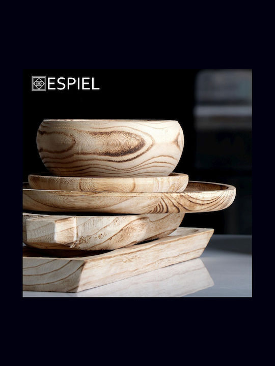 Espiel Holz Rund Serviertablett in Braun Farbe 20x20x2.5cm XYP212 1Stück