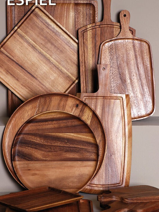 Espiel Wooden Rectangular Serving Tray in Brown Color 12.5x21x2cm BAG106 1pcs