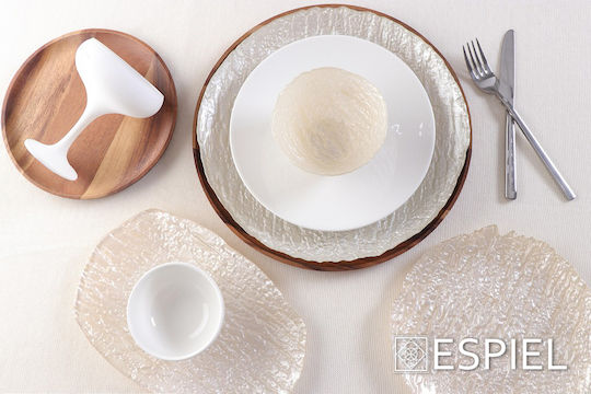 Espiel Wooden Round Serving Tray in Brown Color 36x36cm BAG102 2pcs