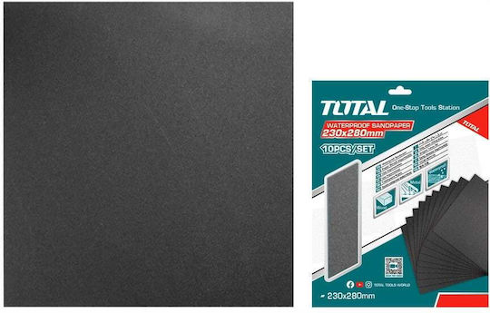 Total Φύλλο Λείανσης Απλό K400 230x280mm Σετ 10τμχ