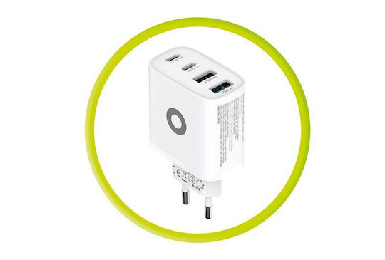 Mobile Origin Charger Without Cable GaN with 2 USB-A Ports and 2 USB-C Ports 40W Power Delivery Whites (MO-40WCH-PW22)