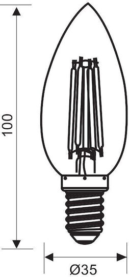 Vivalux Λάμπα LED 7W για Ντουί E14 Θερμό Λευκό 960lm