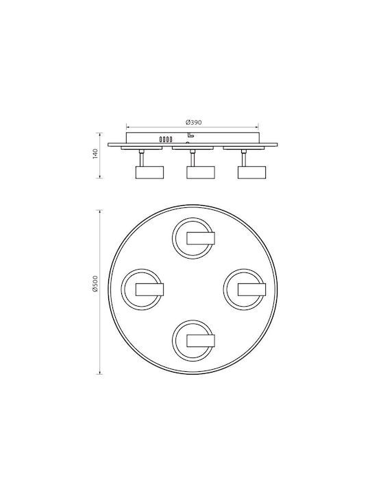 Vivalux LED Ρυθμιζόμενο Λευκό Σποτ με 4 Φώτα
