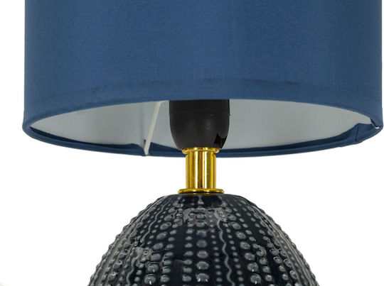 Mauro F Ceramic Table Lamp with Blue Shade and Base