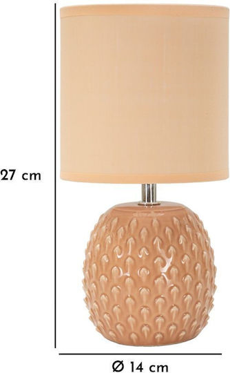 Mauro F Ceramic Table Lamp with Orange Shade and Base
