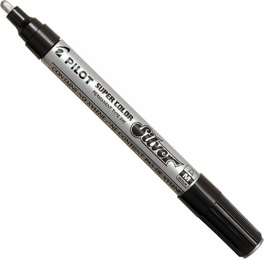 Pilot Super Colour Ανεξίτηλοι Μαρκαδόροι Silver 4.5mm Σετ 12τμχ