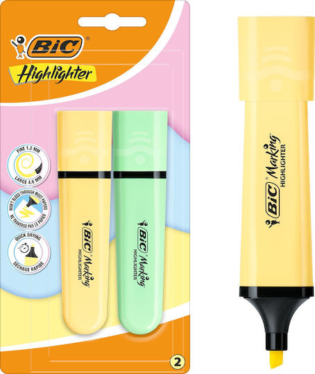 BIC Μαρκαδόροι Σχεδίου Pastel Σετ 2 χρώματα