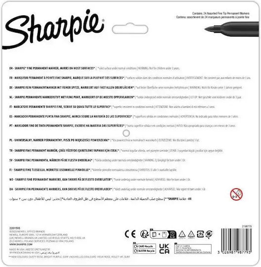 Sharpie Ανεξίτηλοι Μαρκαδόροι Glam Pop Σετ 24 χρώματα