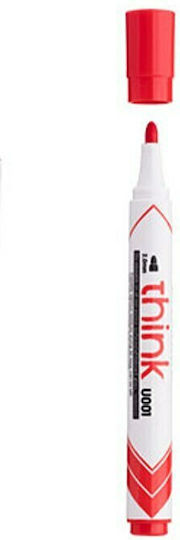 Deli Think Whiteboard Markers 2mm Red 12pcs