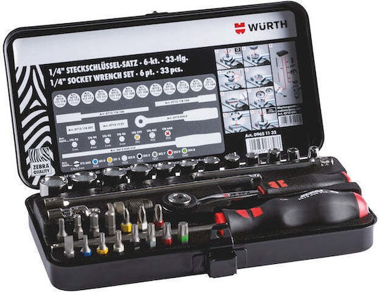 Wurth Zebra Set Ratchet 1\4" 33pcs 09651132