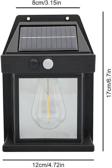 Set of 4 x Solar Wall Lamps 2W 600lm Waterproof IP65 for Garden or Home Black