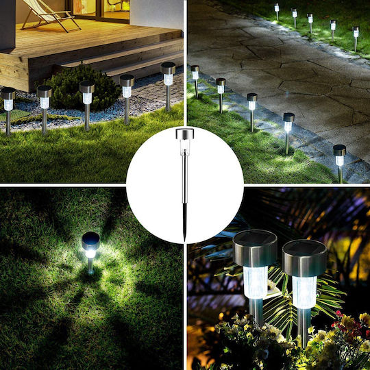 GloboStar Set of 10 Stake Solar Lights Lanterns 1W 100lm Cold White 6000K with Motion Sensor and Photocell IP65