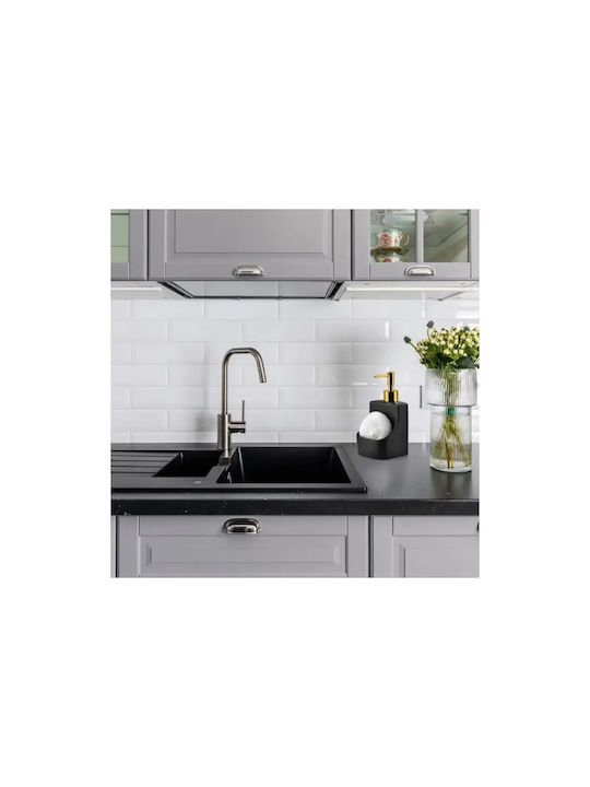 Vilde Dispenser Kitchen Ceramic with Sponge Holder Black 400ml