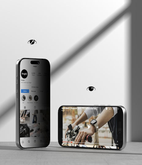 Ringke Easy Slide Privacy Gehärtetes Glas 2 Stück Iphone 17 Pro Max Schwarz