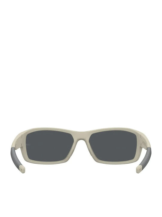 Under Armour Men's Sunglasses with White Plastic Frame and Gold Mirror Lens