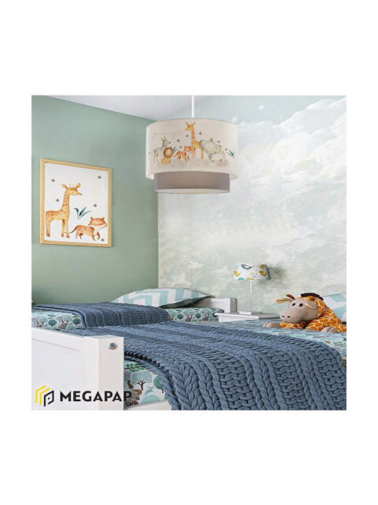 Megapap Kids Fabric Single Ceiling Light E27 Multicolour 60W 70x30cm