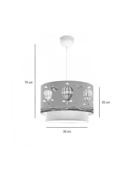 Kids Fabric Single Ceiling Light E27 Green 30x20cm