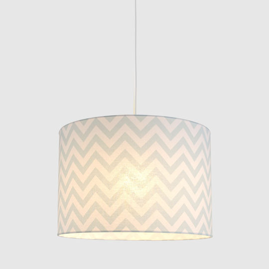 Veis Hesperis Chevron Μονόφωτο Παιδικό Φωτιστικό Κρεμαστό από Ύφασμα 60W με Υποδοχή E27 Mint 35x24cm