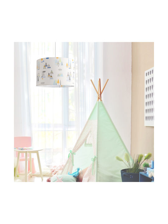 Veis Kids Plastic Single Ceiling Light E27 Teepee White 15W 35x24cm