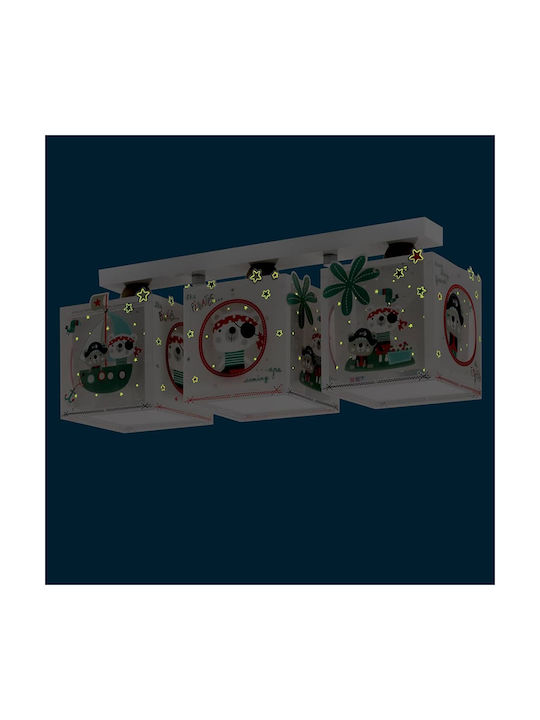 Ango Kids Plastic Chandelier Mount Ceiling Light E27 The Pirates White 23W