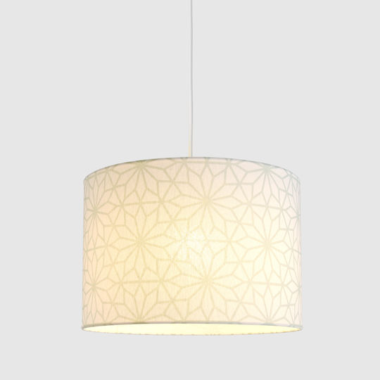 Veis Kids Fabric Single Ceiling Light E27 Hesperis Geometric Floral Mint 60W 35x24cm