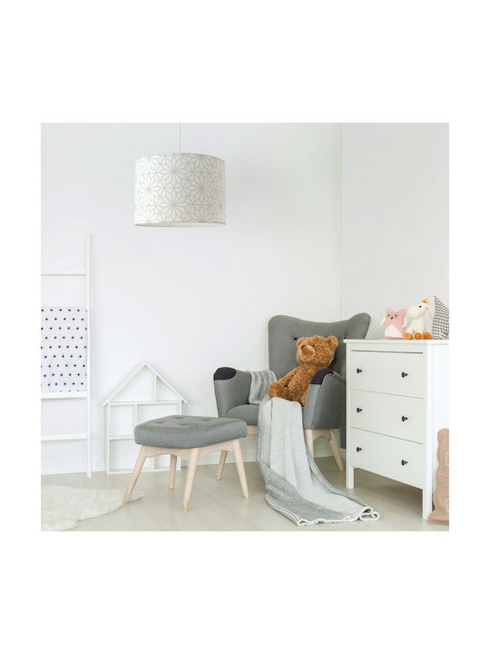 Veis Hesperis Geometric Единична светлина Детска таванна лампа Окачен 60W с Гнездо E27 Цветна мента 35x24см