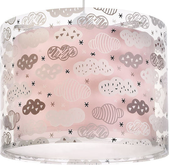 Ango Kids Plastic Single Ceiling Light E27 Clouds Pink 23W