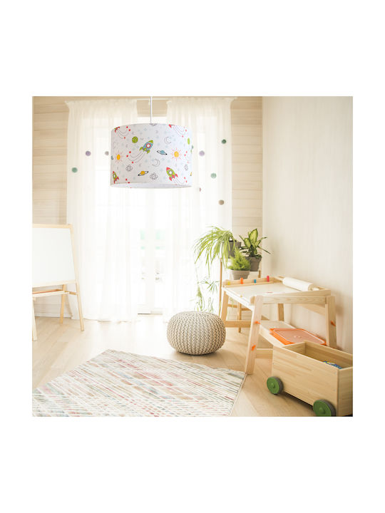 Veis Kids Plastic Single Ceiling Light E27 White 15W 35x24cm