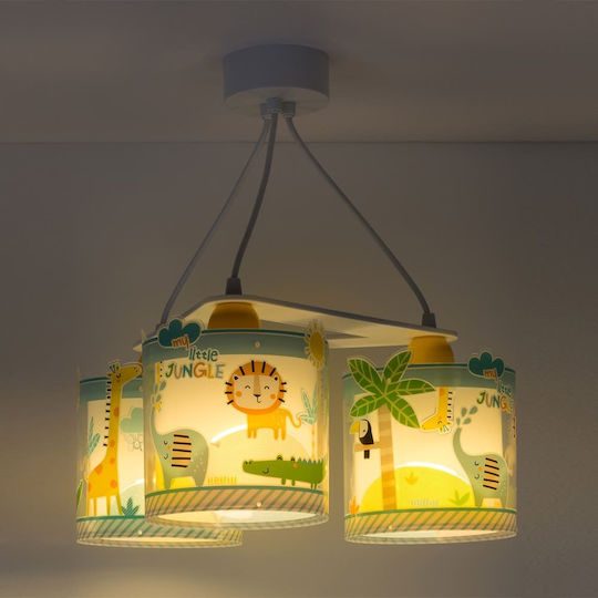 Ango My Little Jungle 3 Kronleuchter Kinderdeckenleuchte Deckenleuchte 23W mit Fassung E27 Mehrfarbig
