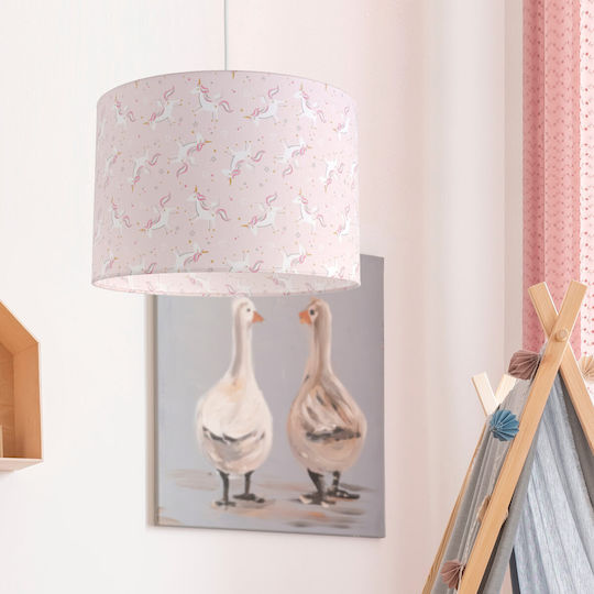 Veis Unicorn Einfaches Licht Kinderdeckenleuchte Deckenleuchte 60W mit Fassung E27 Pink 35x24cm