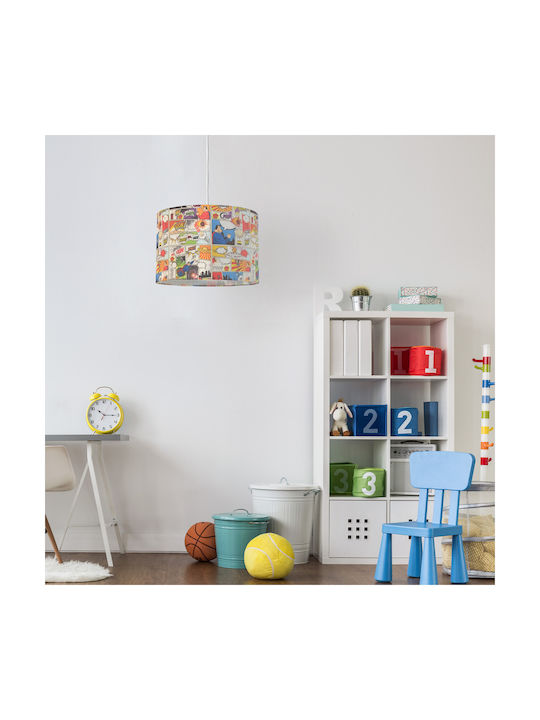 Veis Kids Plastic Single Ceiling Light E27 Multicolour 15W 35x24cm
