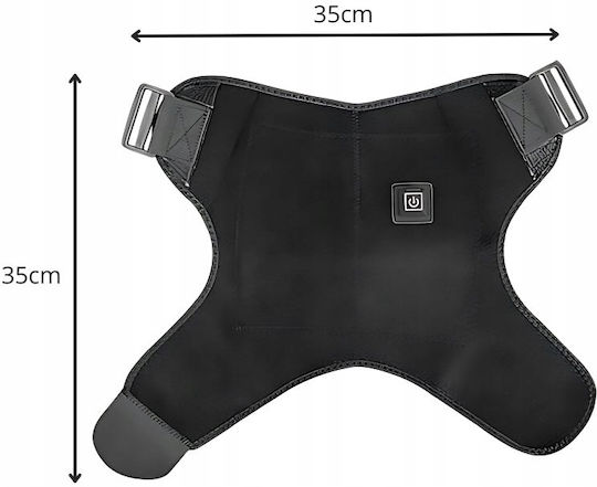 Orteză Încălzită Pentru Umăr Zola 3 Niveluri Reglabile Prindere Cu Velcro Usb Curea 82 Cm 35 X 35 Cm Neagră