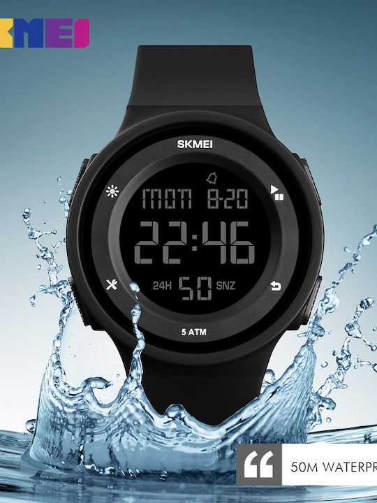 Skmei Digital Women's Watch with Black Rubber Strap