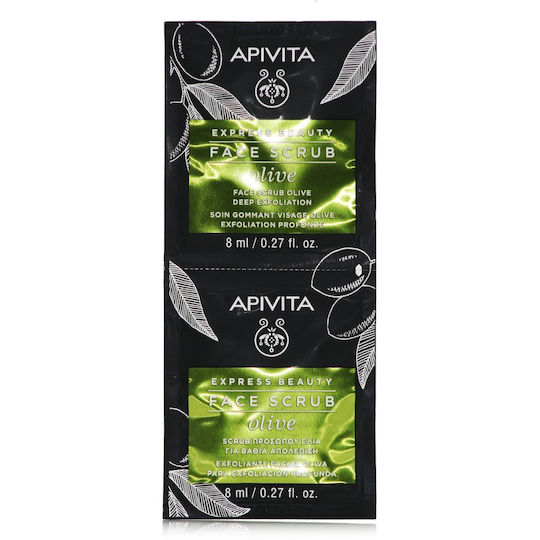 Apivita Express Beauty Κρέμα για Scrub Προσώπου Ελιά 2 x 8ml