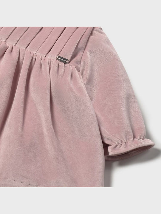 Children's Dress Long Sleeve Velvet Rose Petal