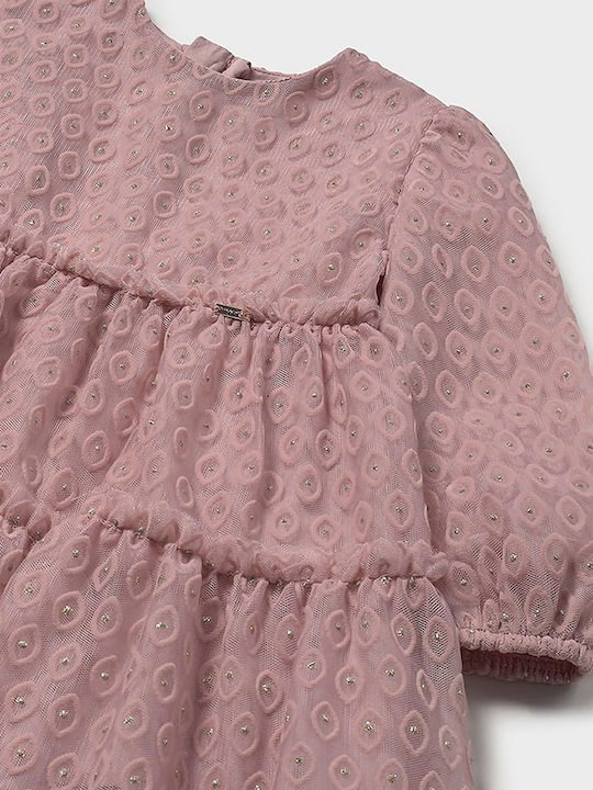 Children's Dress Long Sleeve Tulle Pink