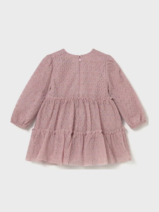Children's Dress Long Sleeve Tulle Pink