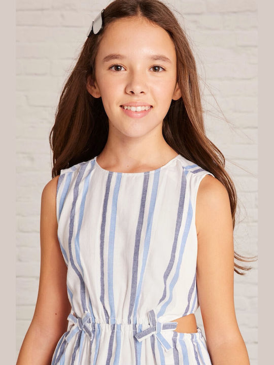 Kinderkleid Ärmellos Gestreift Blue