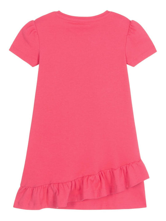 Children's Dress Short Sleeve Fuchsia